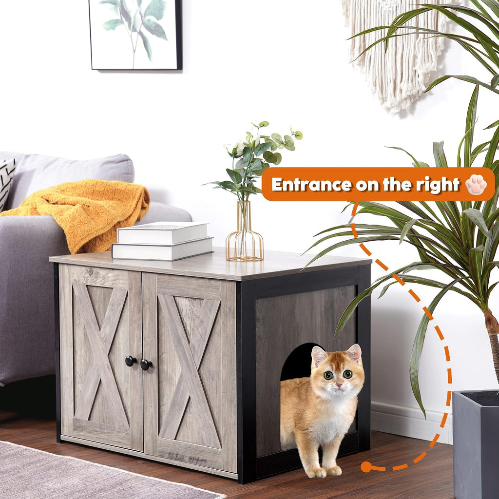 Cat Litter Box Enclosure, Hidden Litter Box Furniture, 27.6 Inches