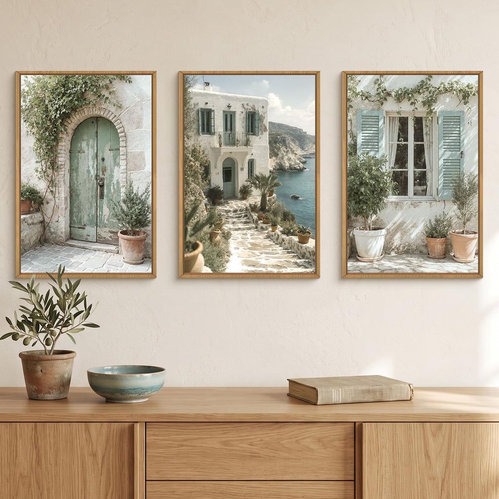 Vintage Italy City Landscape Framed Canvas Wall -24"x36"x3