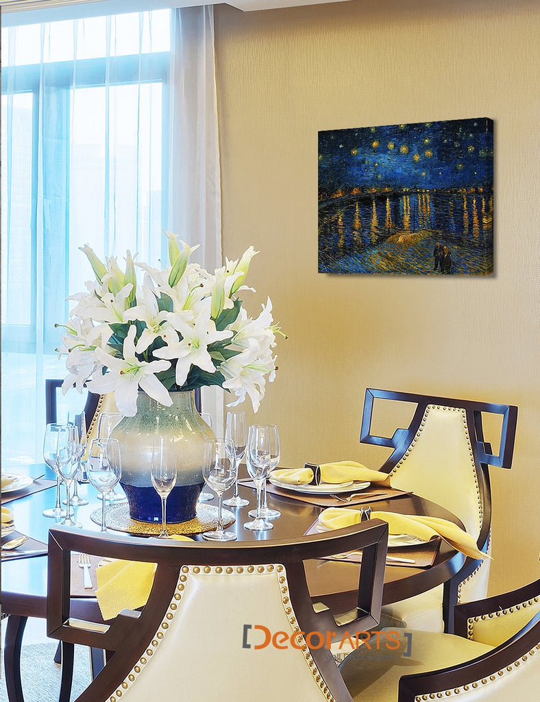 Van Gogh Canvas Wall Art, Starry Night Over the Rhone, 20x16