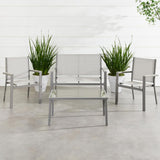 Best Choice Products 4-Piece Outdoor Textilene Patio Conversation Set, Backyard Furniture w/Loveseat, Coffee Table