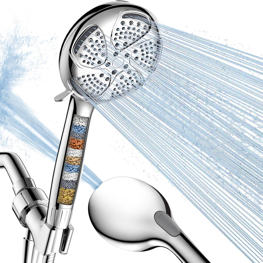 Filtered Shower Head with Handheld, High Pressure 7 Spray Showerhead with Filters for Hard Water