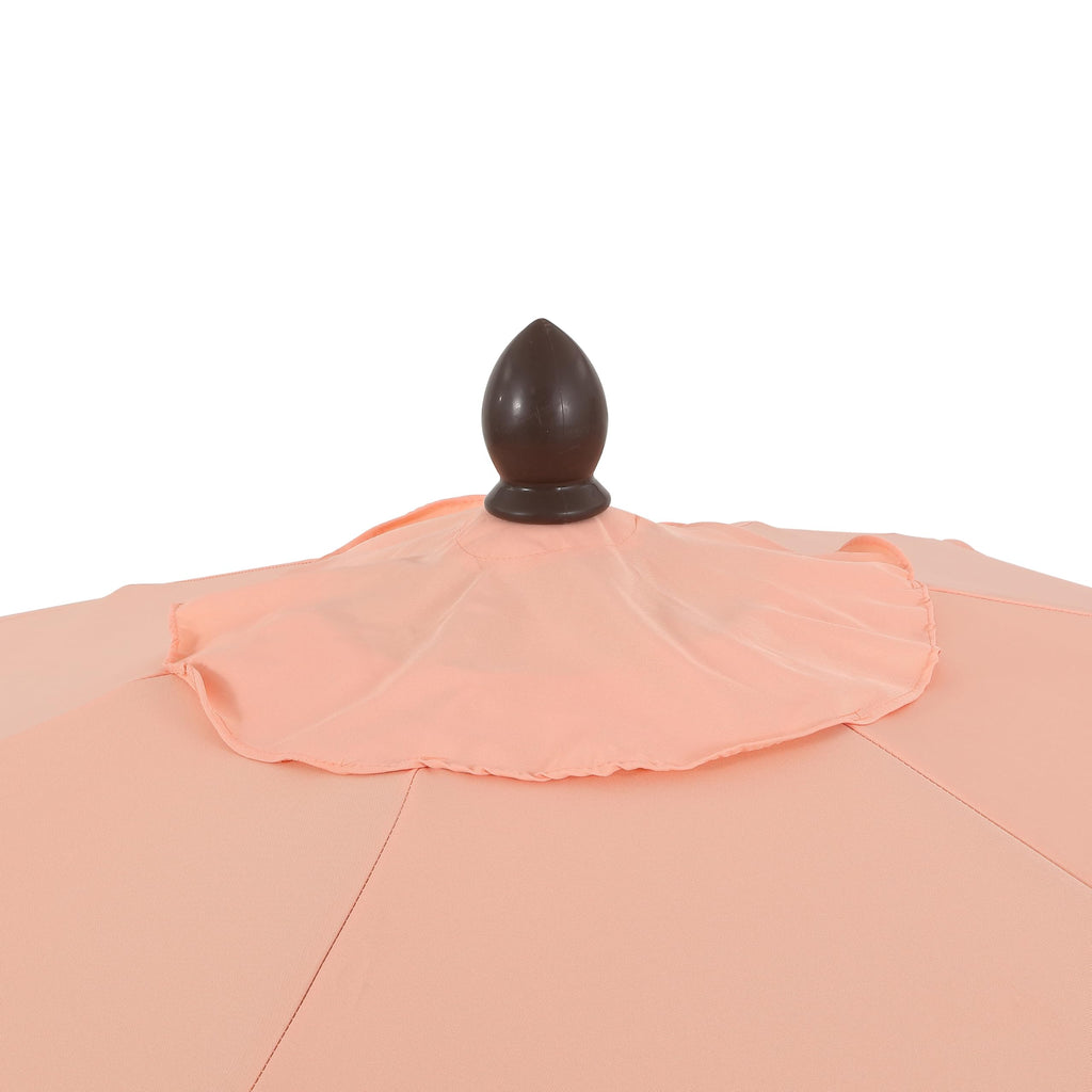 Collins 9' Scalloped Market Patio Umbrella, Coral Pink/Brown