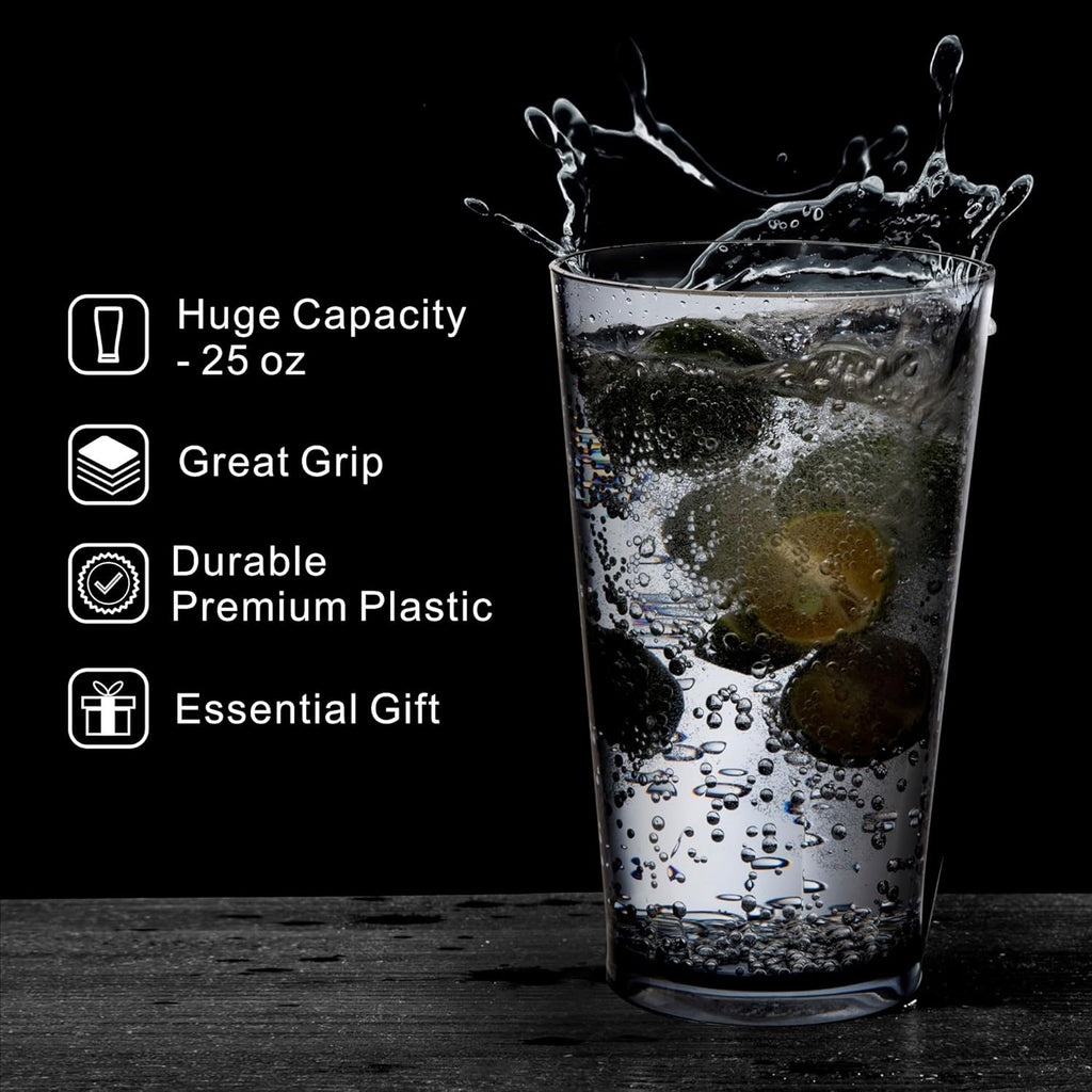 Unbreakable Plastic Drinking Glasses, Set of 6, Shatterproof Drinking Cups, Plastic glass cup,16 oz plastic Tumbler