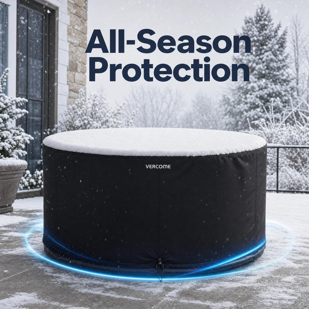 Extra Tall Round Patio Furniture Cover, 96in 8ft Dia x 36in H