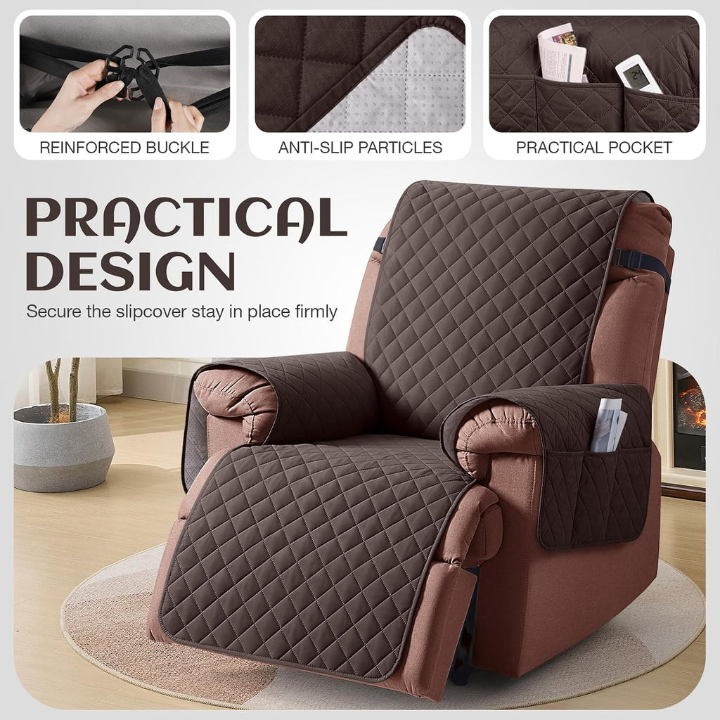 100% Waterproof Recliner Chair Cover, Reclining Couch Covers for Pets, Dogs, Recliner Couch Slipcover Furniture