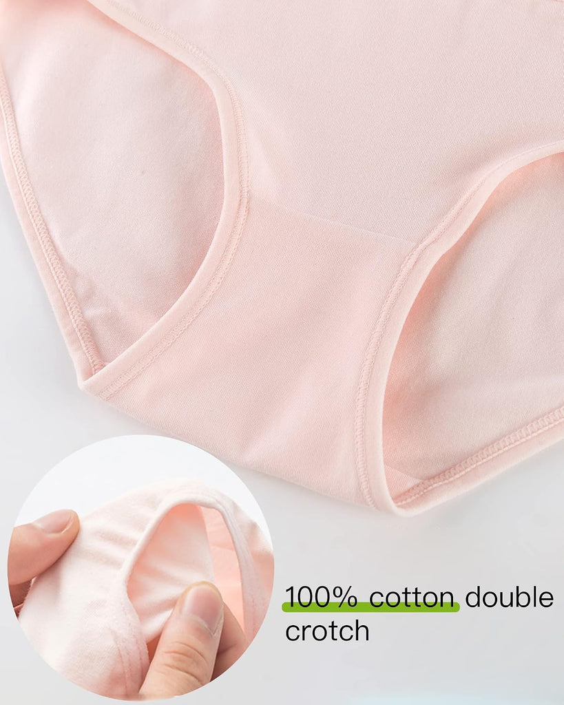 Teen Girls Underwear Cotton Panties Briefs Solid Color Pack of 8