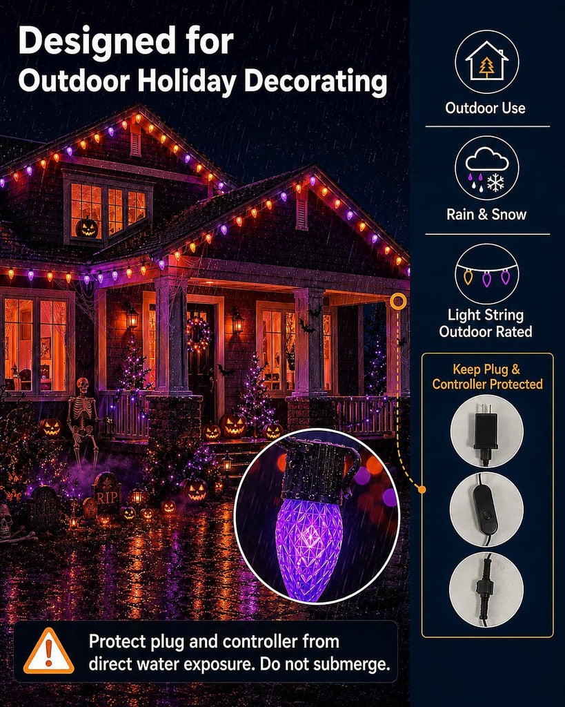 118FT 150 LED Smart C9 Christmas Lights Outdoor, RGB, App Controlled
