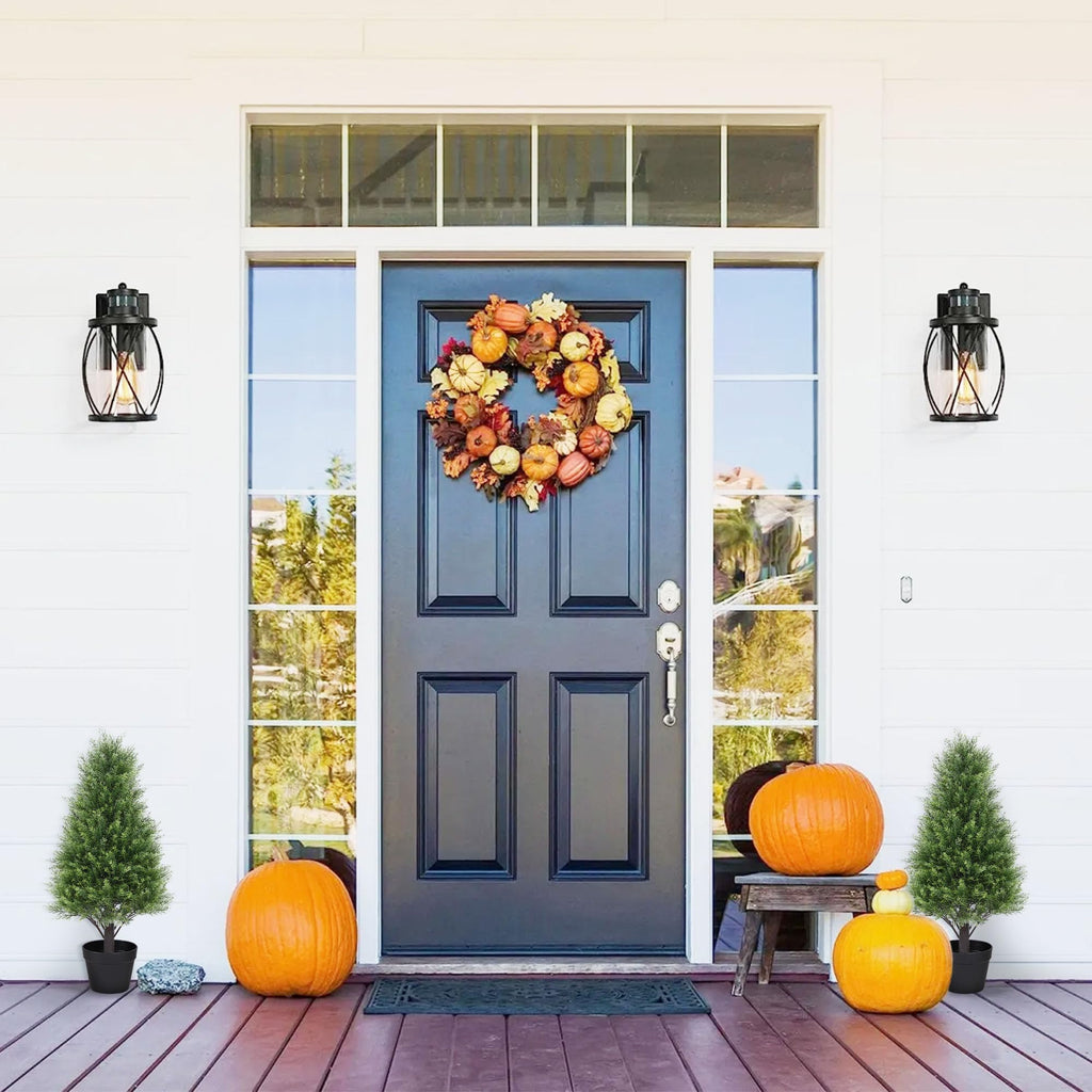 30" Cedar Topiary Trees Artificial Outdoor Set of 2
