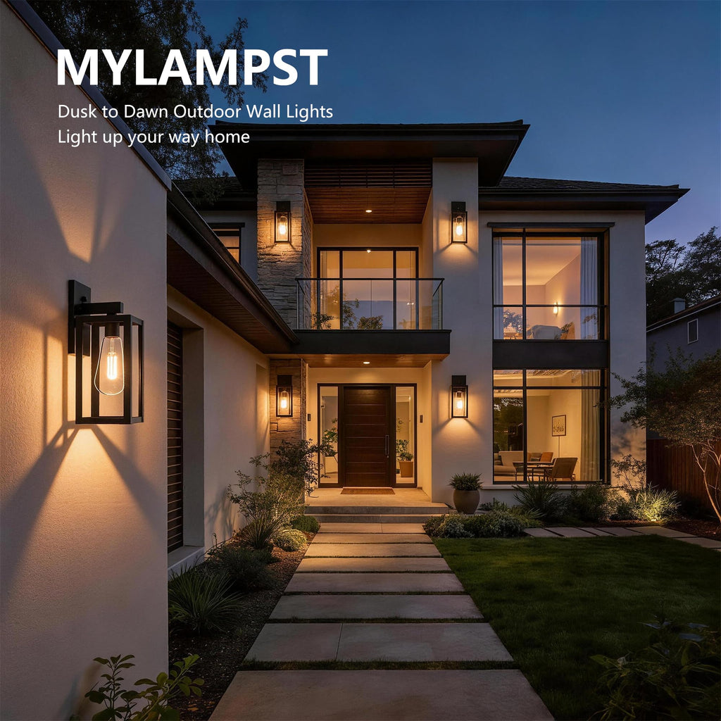 Dawn to Dusk Sensor Outdoor Light Fixture Waterproof Porch Lights Anti-Rust Exterior Wall Lighting Outdoor Wall
