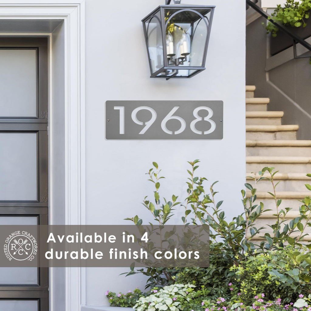Cider House Rectangular Address Plaques - Vertical Custom Metal House Number Sign for Outside, Modern Home Address