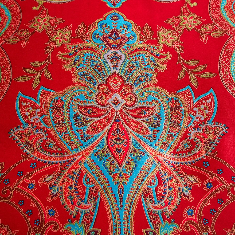 Red Paisley Comforter Sets King Size Bed Shabby Chic Print Comforter All Season 3 Pieces 1 Fluffy Soft Comforter with