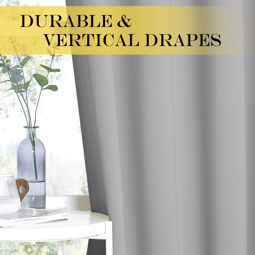 Blackout Curtain & Drape 84 inch Length - (Silver Grey Color) Noise Reducing Drapery /Farmhouse, 52 inch Wide, Sold