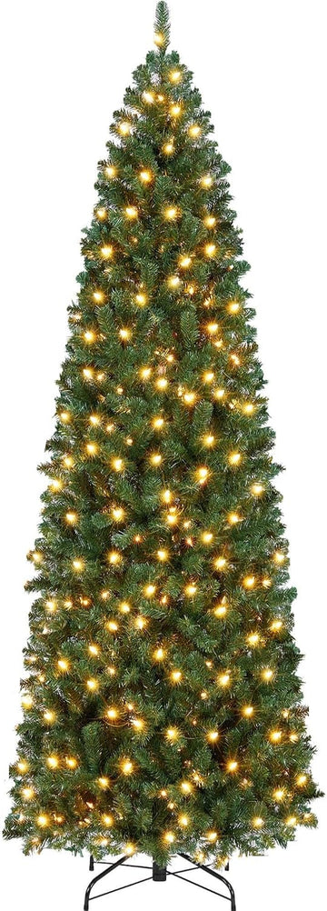 Pencil Christmas Tree,Artificial Pre-Lit Christmas Tree,Realistic Xmas Tree Artificial Holiday Decoration