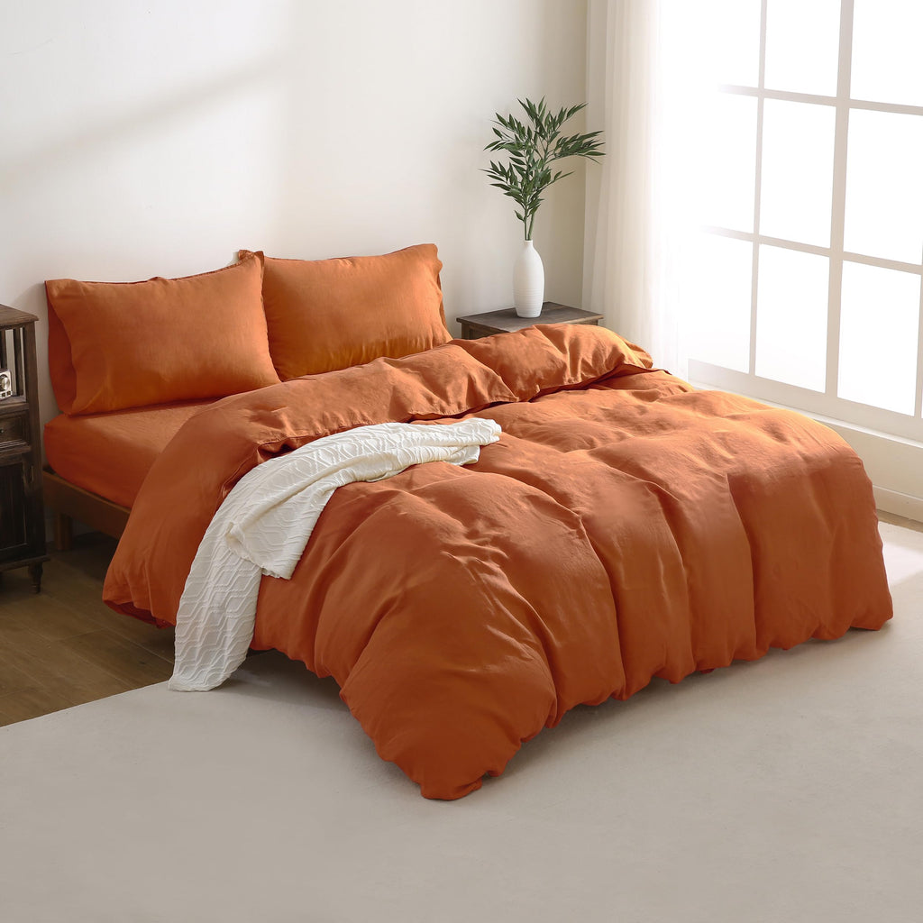 100% Pure French Linen Duvet Cover Set 3PCS 92x108Inch