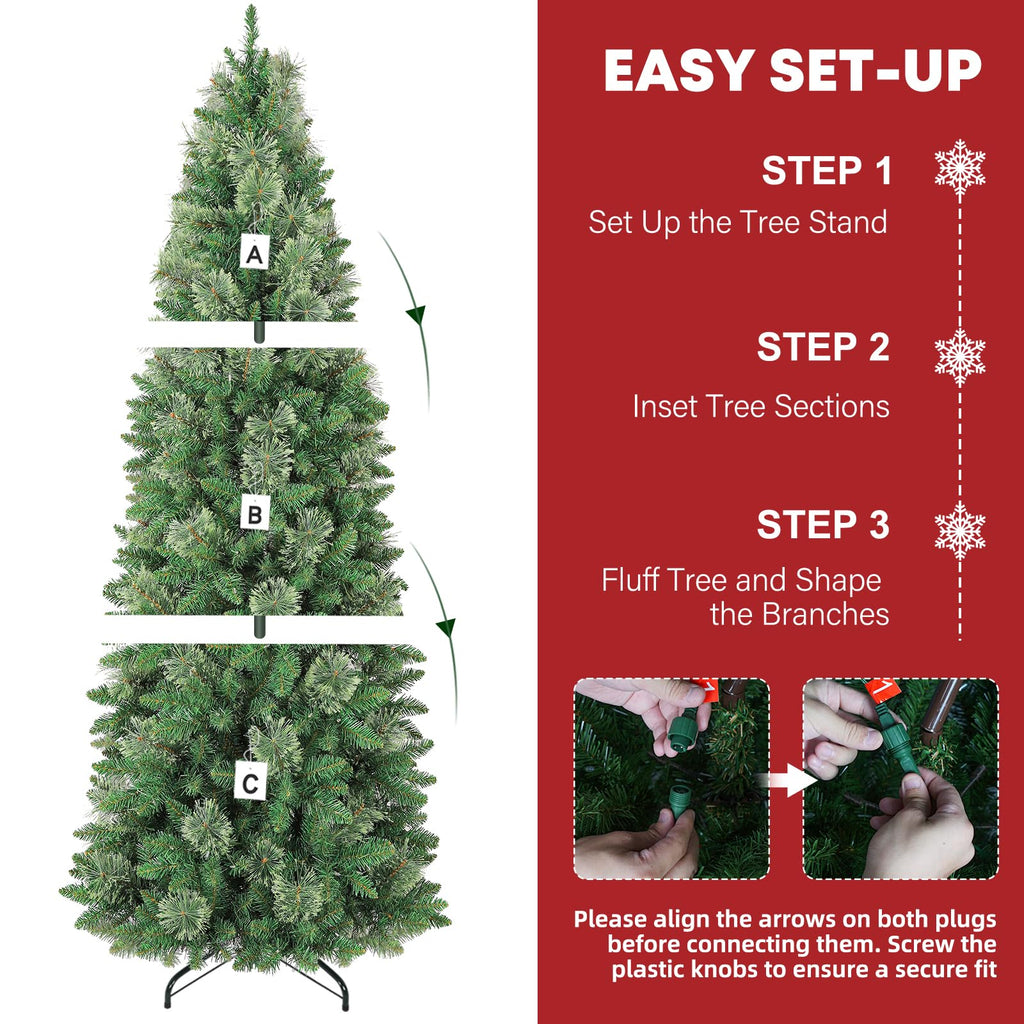 6 ft Slim Prelit Christmas Tree with 200 Warm White LEDs