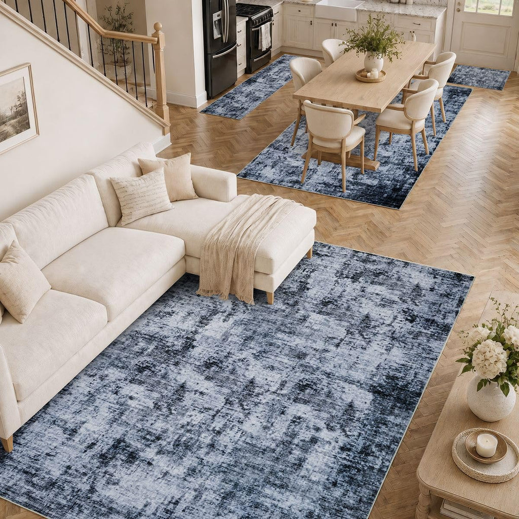 Abstract Kitchen Runner Rug Washable Non-Slip Bedroom Rugs