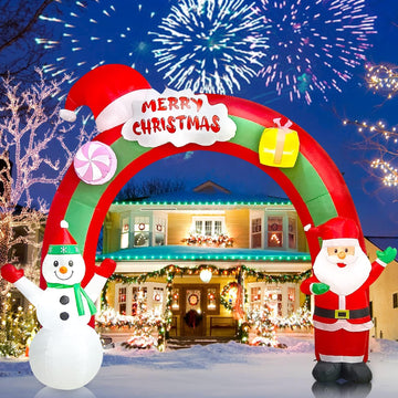 10 FT Christmas Inflatable Archway Santa Claus Snowman Outdoor Decor