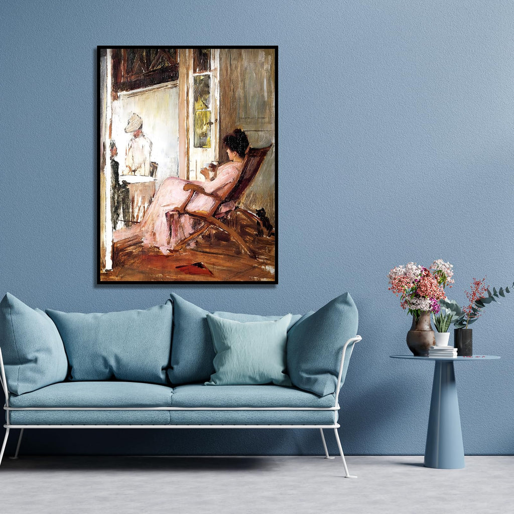 John William Waterhouse Canvas Wall Art -Loggia Poster- Waterhouse Drawing Loggia Vibrant Color Vivid Image Vintage