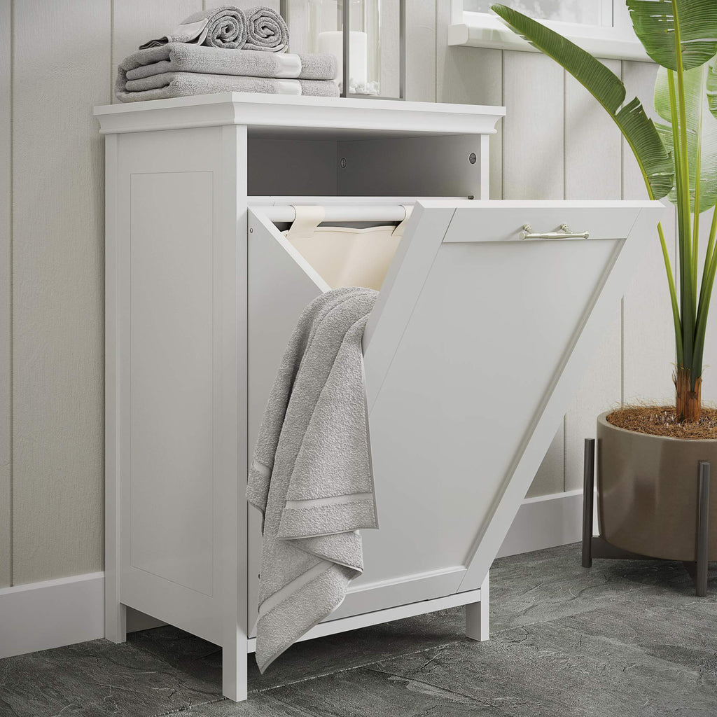 Somerset Tilt-Out Laundry Hamper, White