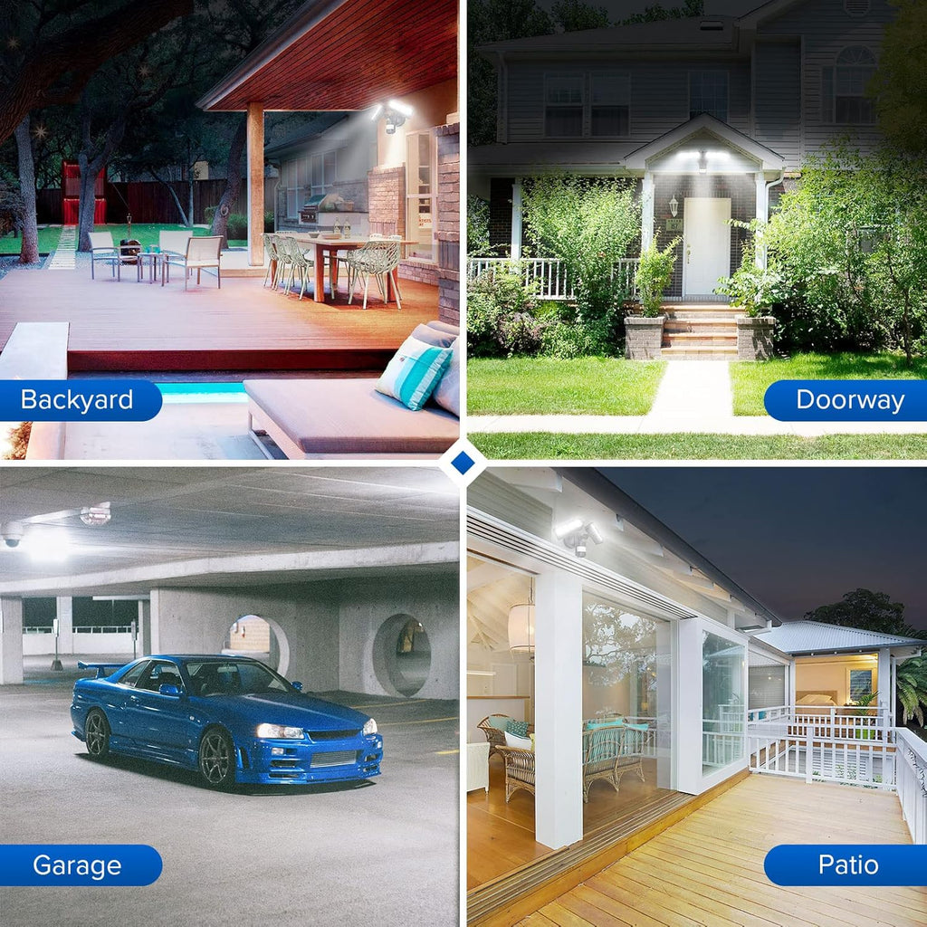 27W LED Motion Sensor Outdoor Flood Light, 2700LM Security Light, 300W Equiv 5000K Dusk to Dawn Light, Wide Angle