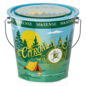 Large Citronella Candles 40 oz, Lemon Verbena Rose Scented Soy Wax