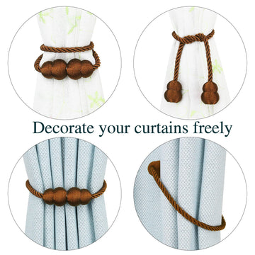 Magnetic Curtain Tiebacks Decorative Rope Curtain Holdbacks Drapes