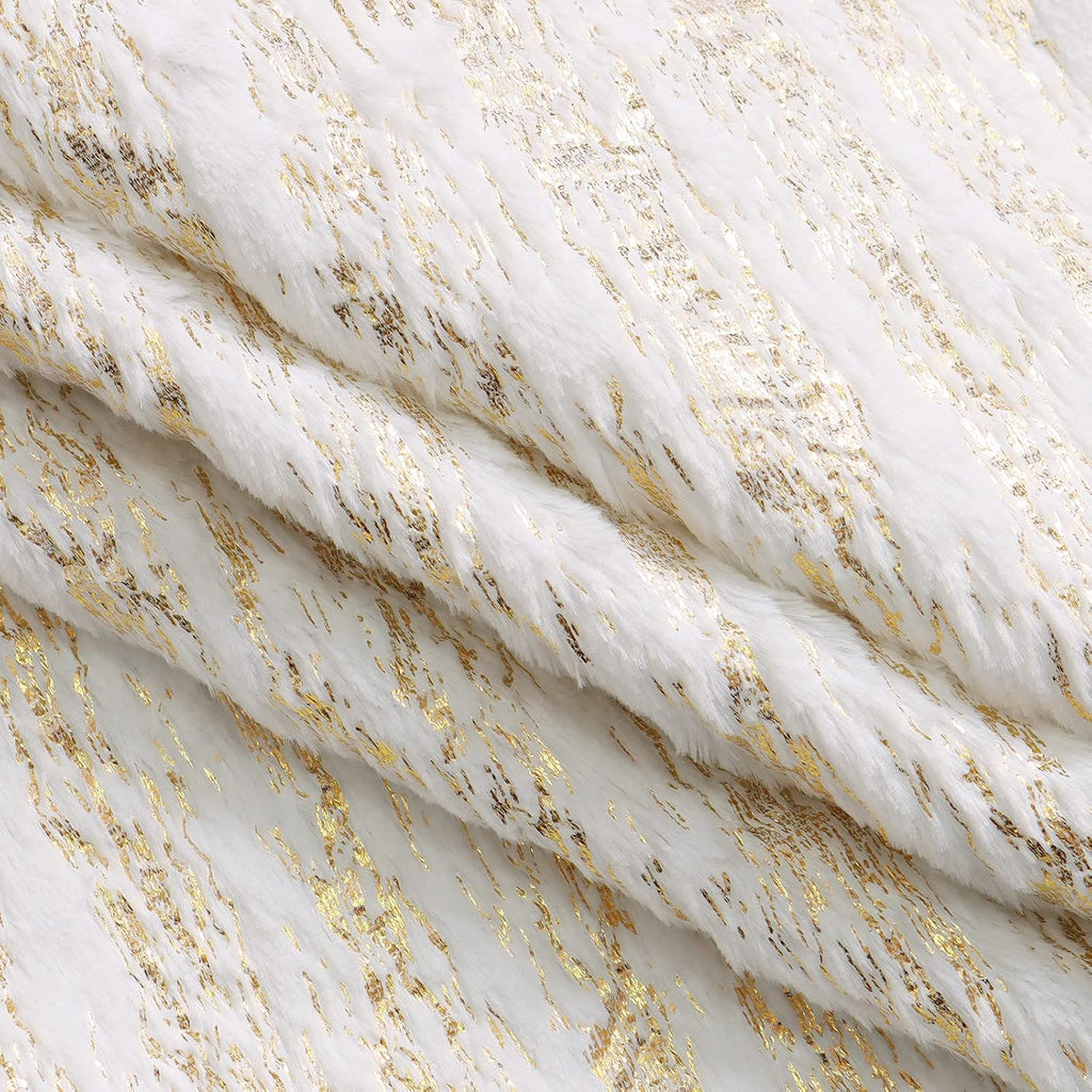 Christmas Tree Skirt White Bronzing Luxury Faux Fur Tree Skirt (Gold 48in)