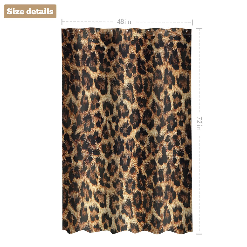 Cheetah Print Shower Curtain 48x72 Retro Leopard Bathroom Decor