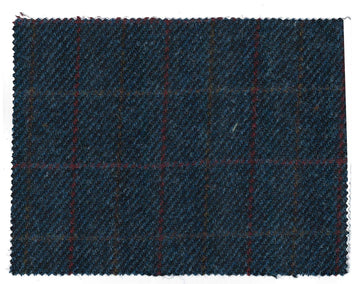 Harris Tweed Fabric Cloth Genuine 100% Pure Virgin Wool, Royal Blue - 50 x 150cm