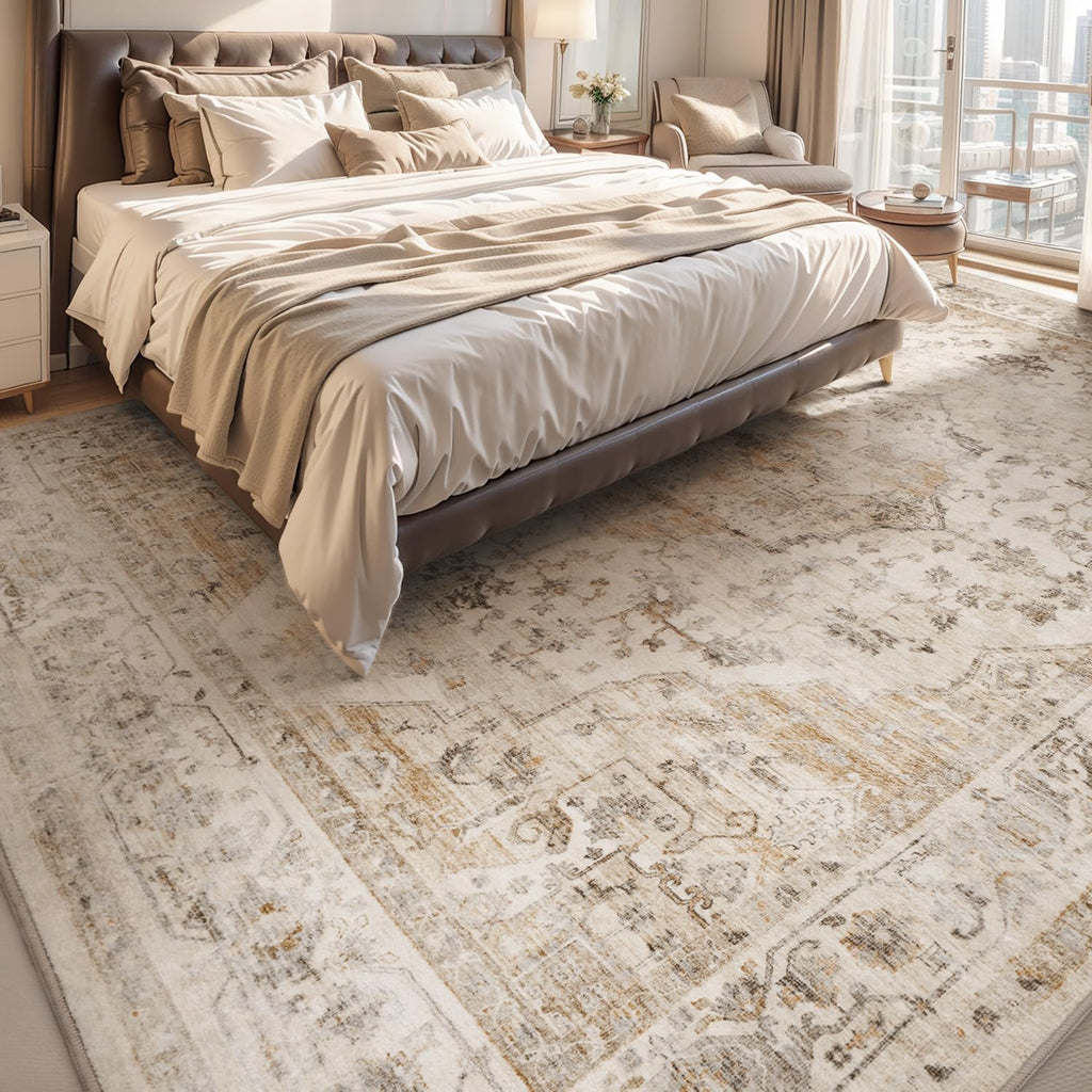 3X5 Area Rug-Soft Washable Vintage Throw Accent Rugs for Living Room, Entryway, Bedroom, Kitchen, Ba