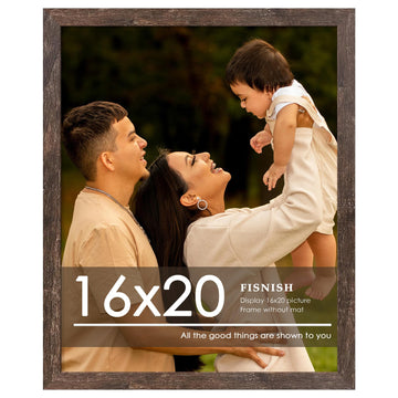 16x20 Picture Frame, Rustic Brown Poster Frame, Wall Mount, 1 Pack