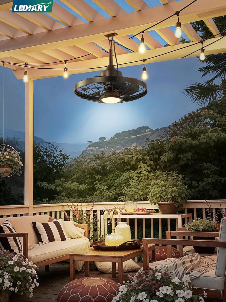 20" Outdoor Ceiling Fan with Lights,IP65 Waterproof Gazebo H - Image 7