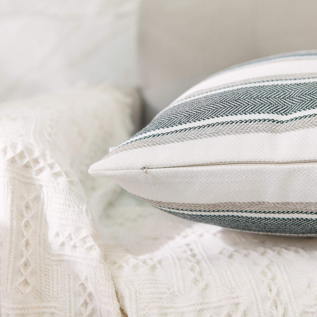 Multi Color Stripe Pillow Case Soft Linen Square Decorative Throw Cushion Cover Pillowcase with Invisible Zipper for