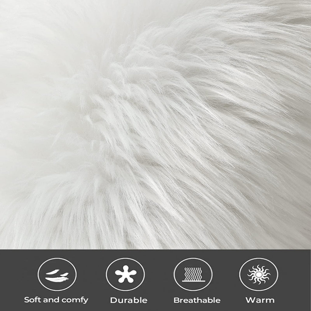Set of 2 Luxury Soft Faux Fur Throw Pillow Covers Decorative Shaggy Fluffy Plush Cushion Case Aesthetic Farmhouse