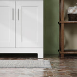 24" White Freestanding Bathroom Vanity with Single Sink - Modern Vanity Cabinet
