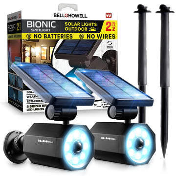Bionic Spotlight LED Solar Lights Solar-Powered Spot Light with 25 Feet Motion Sensor Outdoor Waterproof Frost