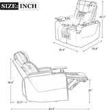 Electric Recliner Chair with USB Charge Port, 360 Swivel Tray Table, Hand in-Arm Storage, and Cup Holders