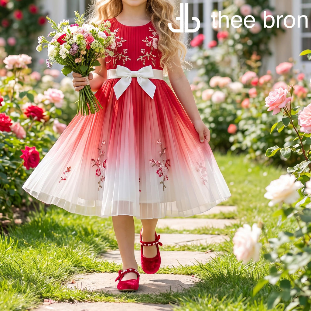 Mary Jane Ballet Flats - Girls' Dress Shoes with Hook & Loop Closure(AF642 Toddler,Velvet Red/ )