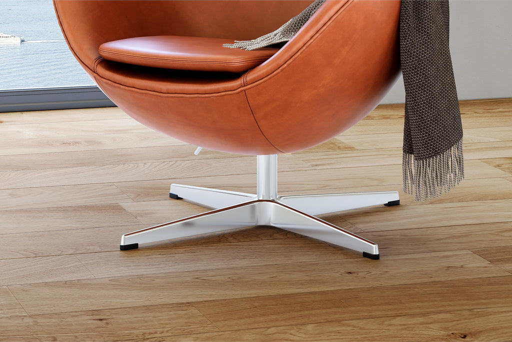 Finola Swivel Armchair 35.4", Italian Nappa 11000 Top Grain Leather, 360° Swivel, Mid-Century Modern Accent Chair