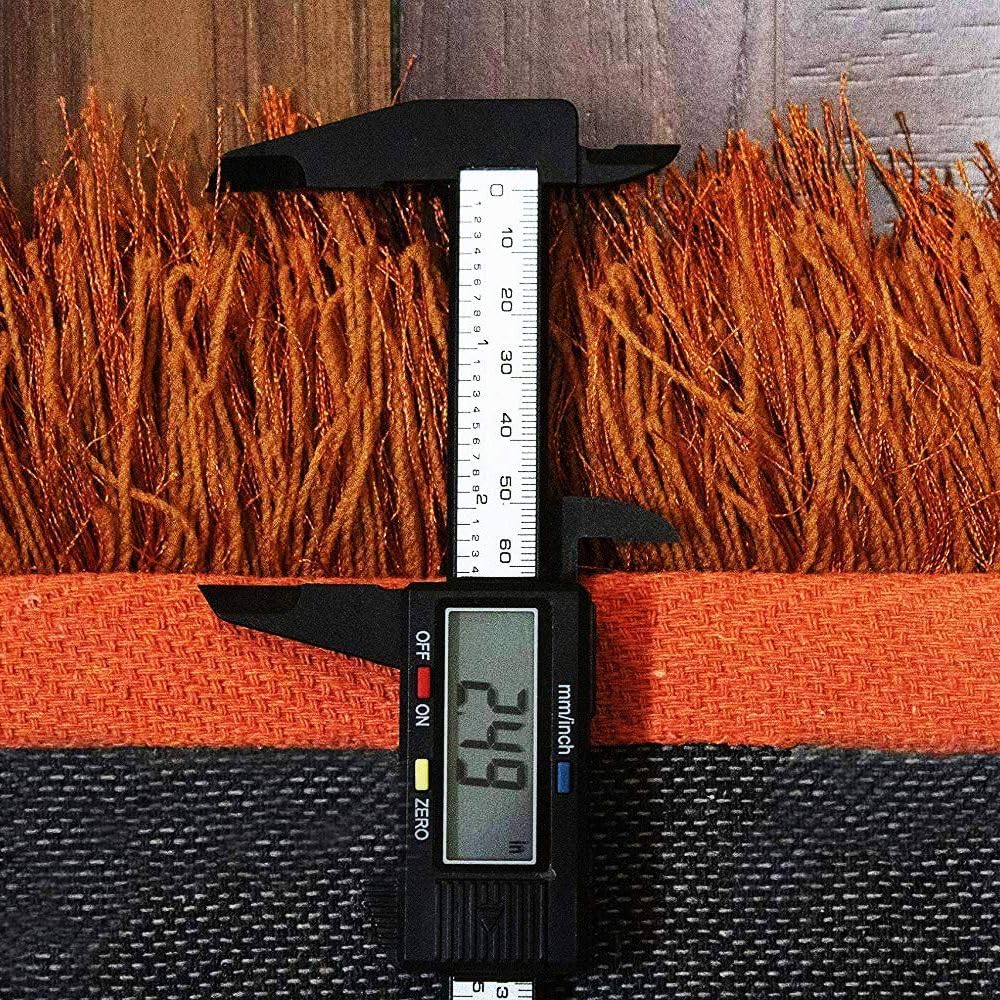 LA Rust Dark Orange Pumpkin Color Solid Shag Shaggy Fluffy Floor Modern Furry Rectangular Fuzzy Patterned Plush Deep
