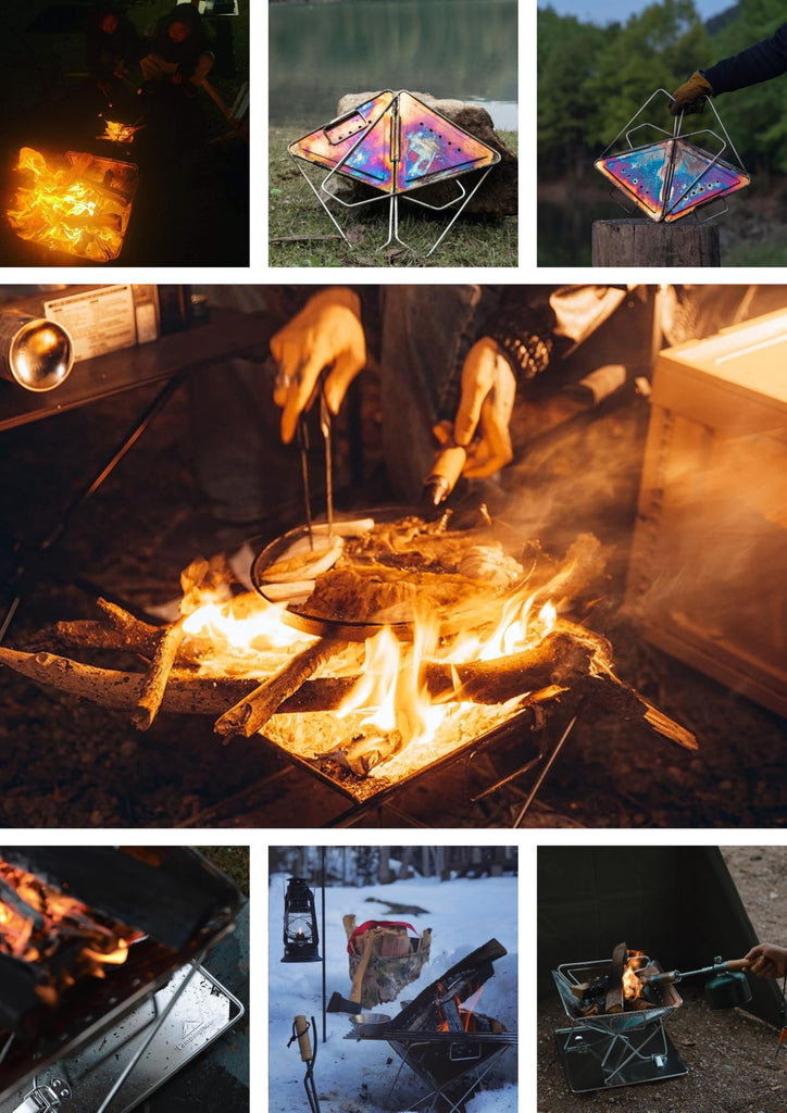 Medium Portable Fire Pit Grill Wood Burning