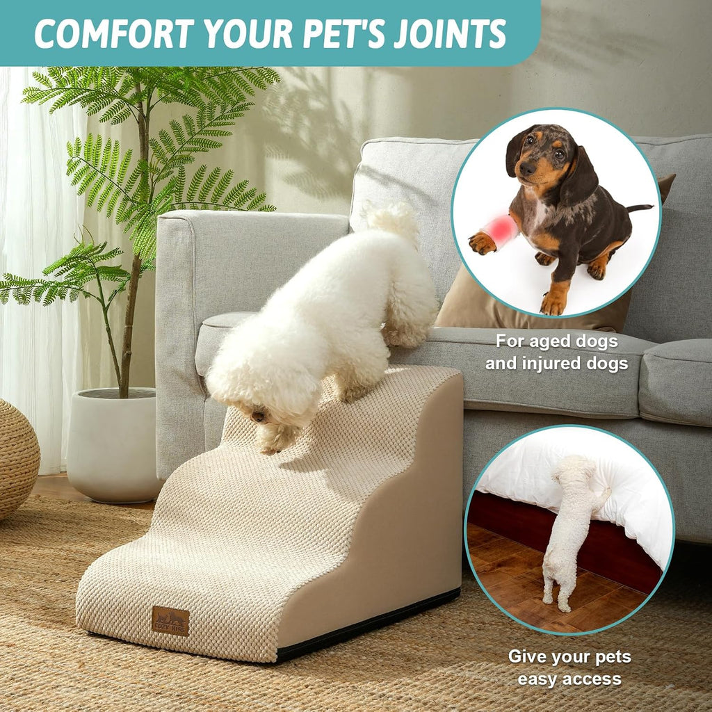 Dog Stair for Small Dog 15.7" H, 3 Step Pet Ramp for Couch