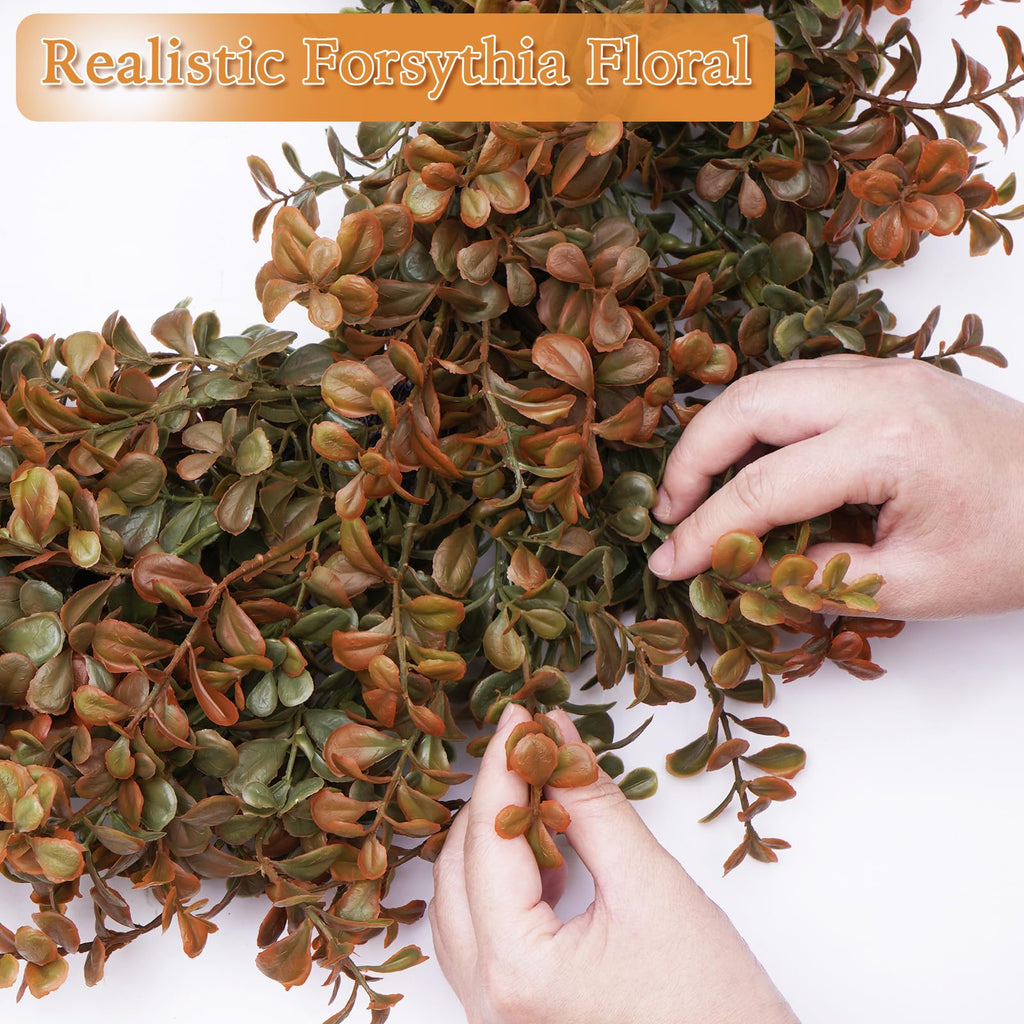 20 Inch Fall Wreath for Front Door, Artificial Boxwood Thanksgiving Decor