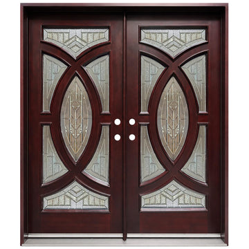 Exterior Front Entry Double House Wood Door (Right Hand, 72"X80")