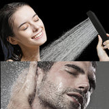 Square Matte Black Solid Brass Eco-Performance Hand Held Shower Head with Wall Connector and Hose Wall Mount Handheld