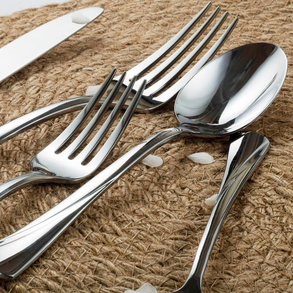 Alice 30-Piece Silverware Set Stainless Steel Flatware Set, Service for 6, Mirror Polished Cutlery Set, Dishwasher Safe