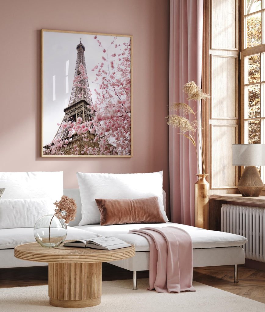 Master Blooming Paris Poster - Eiffel Tower Print - Photography - Cherry Blossom Artwork - Flower Architecture Design
