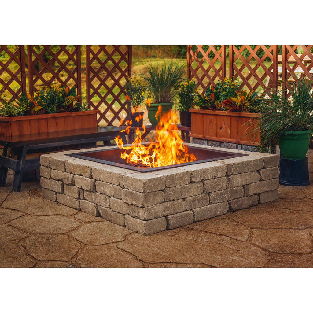 36" Solid Steel Square Fire Ring