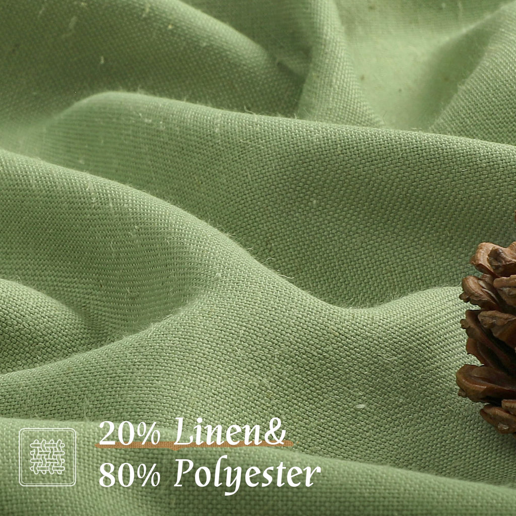 Sage Green Small Linen Curtains 30 Inch Length Window
