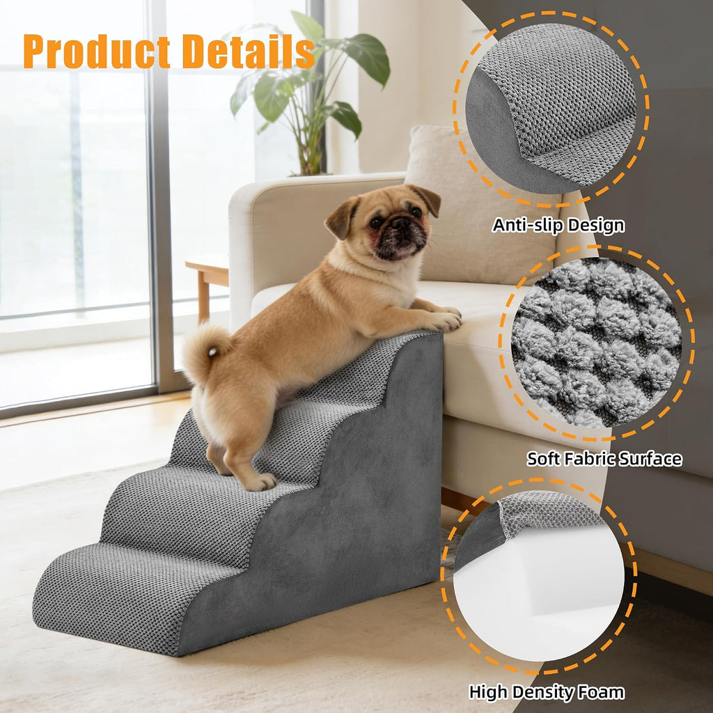 4-Step Dog Stairs for Large Dogs and Cats, 20in H Dog Steps